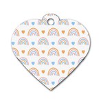 Rainbow Pattern   Dog Tag Heart (One Side)