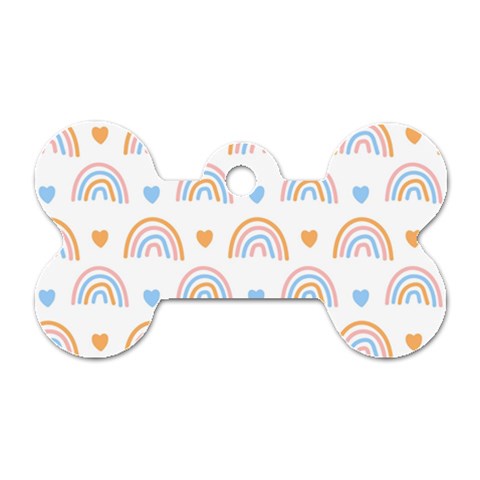 Rainbow Pattern   Dog Tag Bone (Two Sides) from ArtsNow.com Front