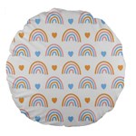 Rainbow Pattern   Large 18  Premium Round Cushion 