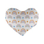 Rainbow Pattern   Standard 16  Premium Heart Shape Cushion 