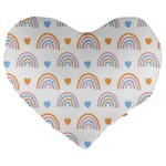 Rainbow Pattern   Large 19  Premium Heart Shape Cushion