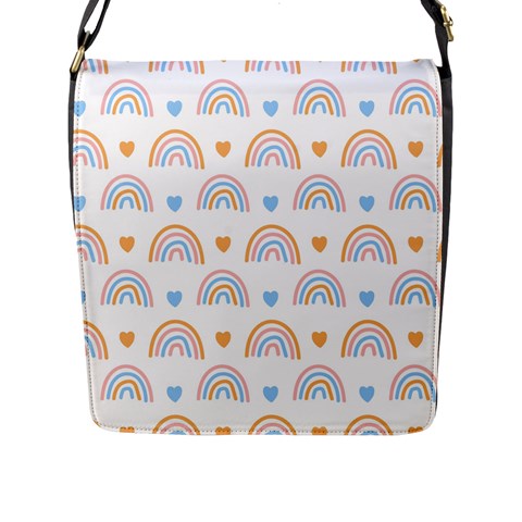 Rainbow Pattern   Flap Closure Messenger Bag (L) from ArtsNow.com Front