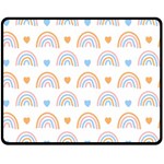 Rainbow Pattern   Double Sided Fleece Blanket (Medium)