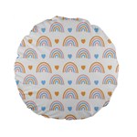 Rainbow Pattern   Standard 15  Premium Flano Round Cushion 