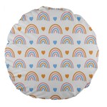 Rainbow Pattern   Large 18  Premium Flano Round Cushion 