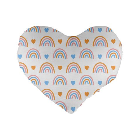 Rainbow Pattern   Standard 16  Premium Flano Heart Shape Cushion  from ArtsNow.com Front