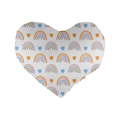 Rainbow Pattern   Standard 16  Premium Flano Heart Shape Cushion  from ArtsNow.com Front