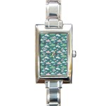 Llama Clouds   Rectangle Italian Charm Watch