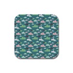 Llama Clouds   Rubber Square Coaster (4 pack)