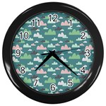 Llama Clouds   Wall Clock (Black)