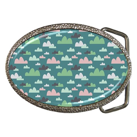 Llama Clouds   Belt Buckle from ArtsNow.com Front