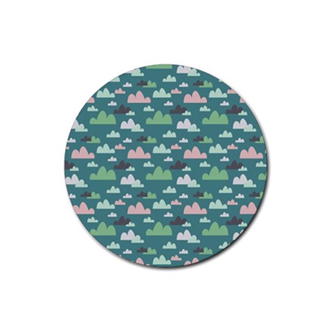 Llama Clouds   Rubber Coaster (Round) from ArtsNow.com Front