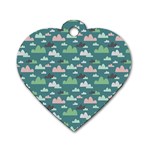 Llama Clouds   Dog Tag Heart (Two Sides)