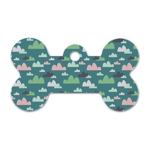 Llama Clouds   Dog Tag Bone (One Side) from ArtsNow.com Front