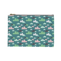 Llama Clouds   Cosmetic Bag (Large) from ArtsNow.com Front