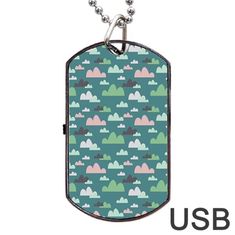 Llama Clouds   Dog Tag USB Flash (One Side) from ArtsNow.com Front