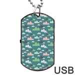 Llama Clouds   Dog Tag USB Flash (One Side)