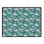 Llama Clouds   Double Sided Fleece Blanket (Small)