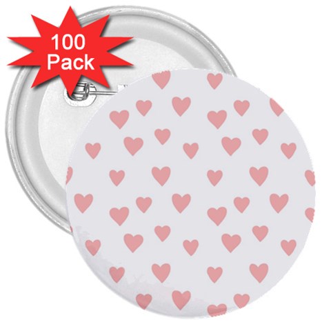 Small Cute Hearts   3  Button (100 pack) from ArtsNow.com Front