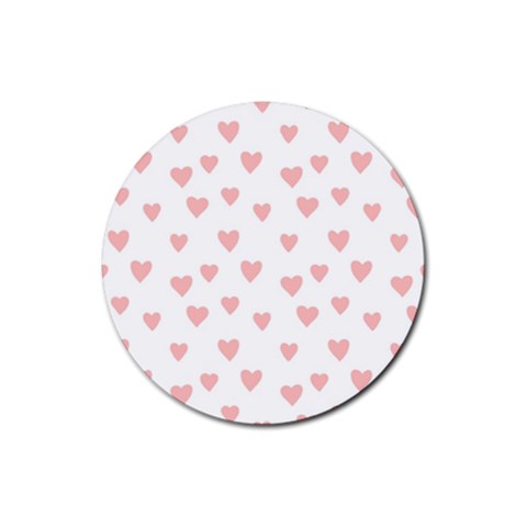 Small Cute Hearts   Rubber Coaster (Round) from ArtsNow.com Front