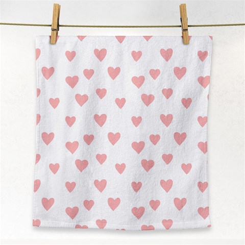 Small Cute Hearts   Face Towel from ArtsNow.com Front