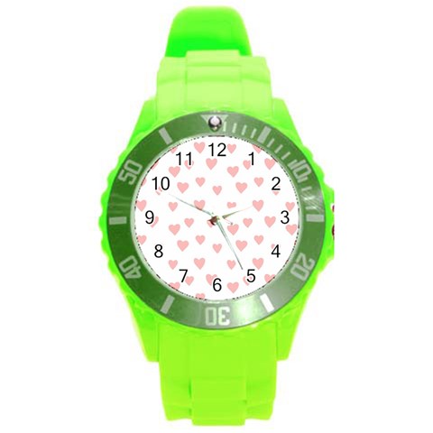 Small Cute Hearts   Round Plastic Sport Watch (L) from ArtsNow.com Front