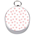 Small Cute Hearts   Silver Compass