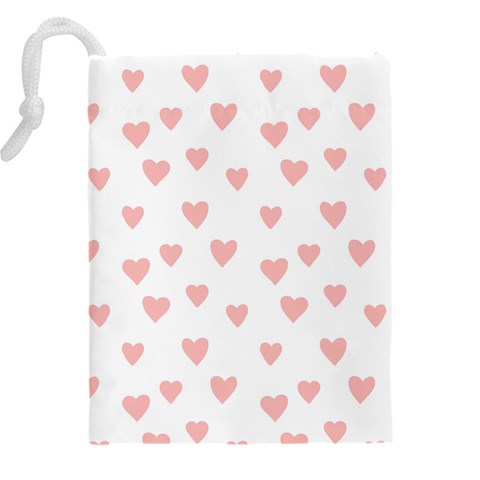 Small Cute Hearts   Drawstring Pouch (4XL) from ArtsNow.com Back