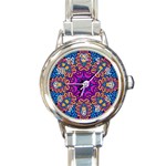 Mandala Fishes Round Italian Charm Watch