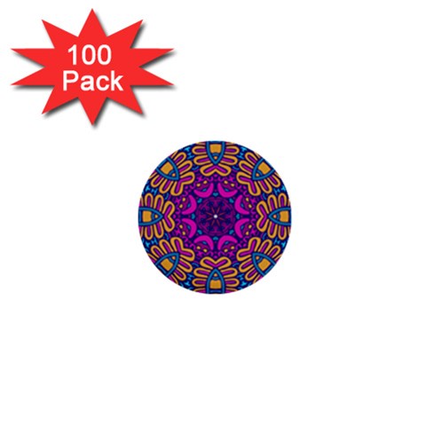 Mandala Fishes 1  Mini Button (100 pack)  from ArtsNow.com Front