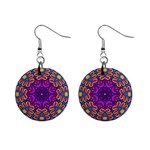 Mandala Fishes Mini Button Earrings