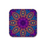 Mandala Fishes Rubber Square Coaster (4 pack)