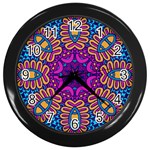 Mandala Fishes Wall Clock (Black)