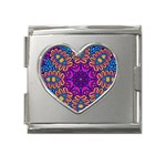 Mandala Fishes Mega Link Heart Italian Charm (18mm)