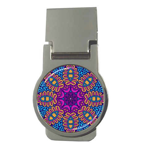 Mandala Fishes Money Clip (Round) from ArtsNow.com Front