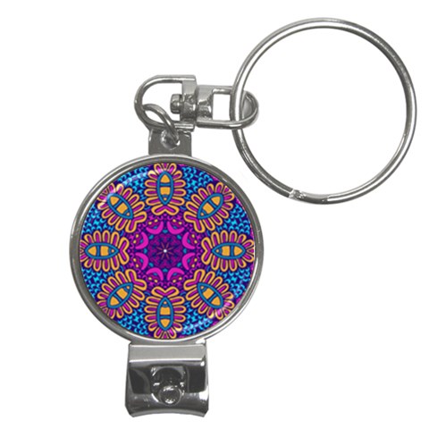 Mandala Fishes Nail Clippers Key Chain from ArtsNow.com Front