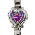 Mandala Fishes Heart Italian Charm Watch