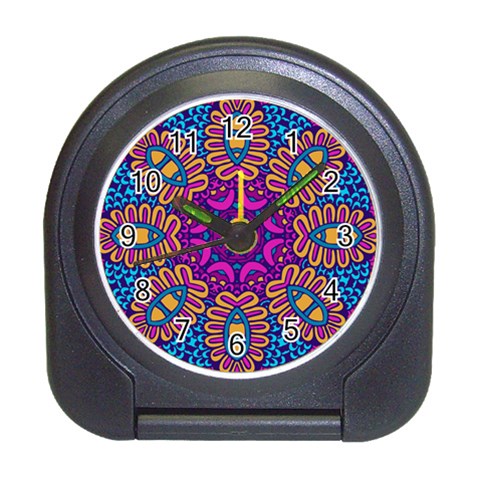 Mandala Fishes Travel Alarm Clock from ArtsNow.com Front