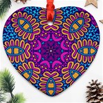 Mandala Fishes Heart Ornament (Two Sides)