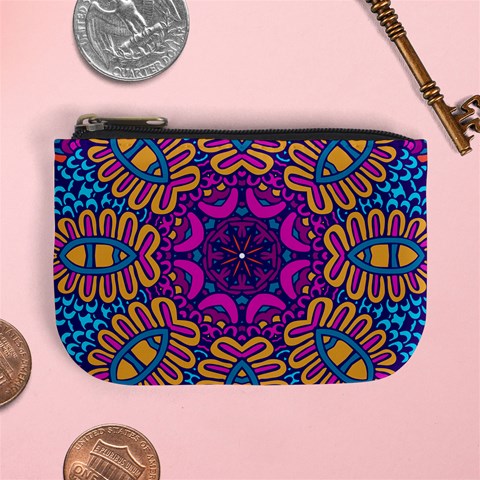 Mandala Fishes Mini Coin Purse from ArtsNow.com Front