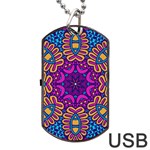 Mandala Fishes Dog Tag USB Flash (One Side)