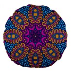 Mandala Fishes Large 18  Premium Flano Round Cushion 