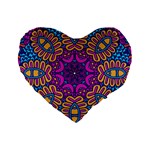 Mandala Fishes Standard 16  Premium Flano Heart Shape Cushion 