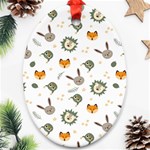 Rabbit, Lions And Nuts   Ornament (Oval)