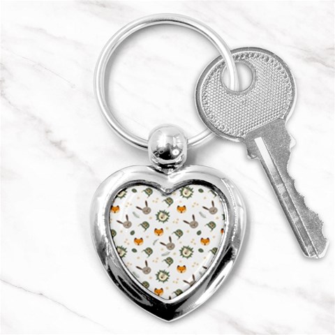 Rabbit, Lions And Nuts   Key Chain (Heart) from ArtsNow.com Front