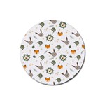 Rabbit, Lions And Nuts   Rubber Coaster (Round)