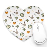 Rabbit, Lions And Nuts   Heart Mousepad