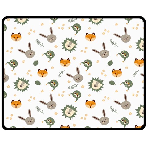 Rabbit, Lions And Nuts   Fleece Blanket (Medium) from ArtsNow.com 60 x50  Blanket Front