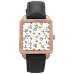 Rabbit, Lions And Nuts   Rose Gold Leather Watch 