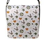 Rabbit, Lions And Nuts   Flap Closure Messenger Bag (L)